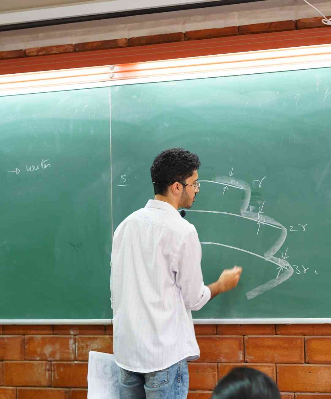 Teacher in the act of teaching