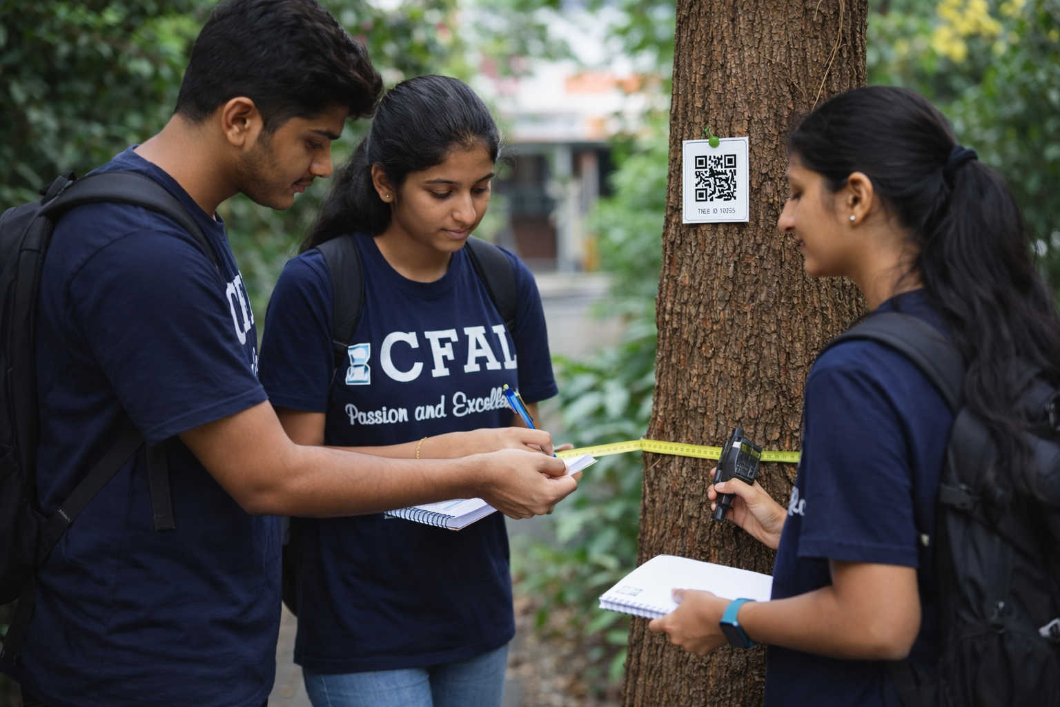 Fieldwork in progress — tree census survey