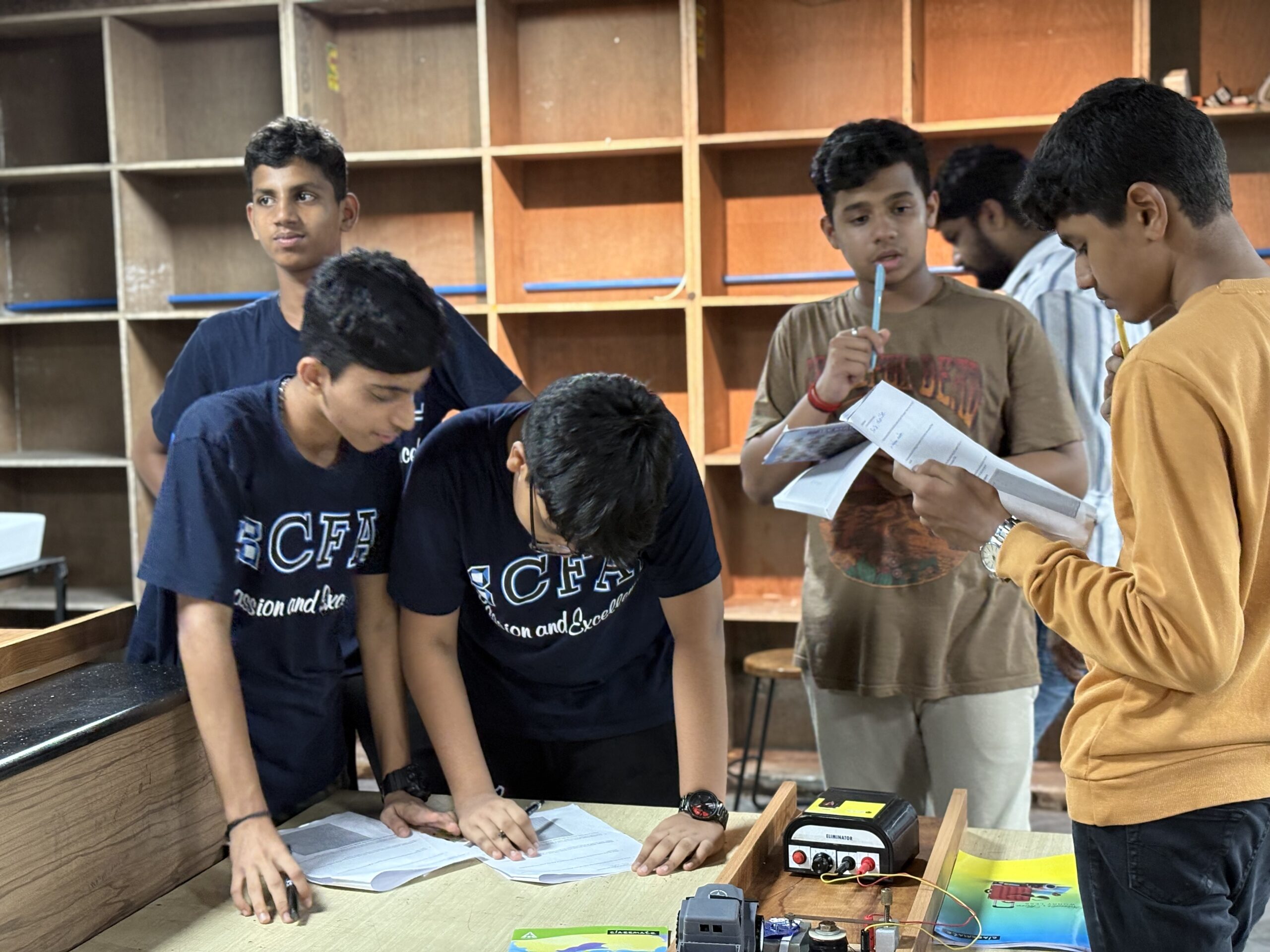 Staff and students on campus